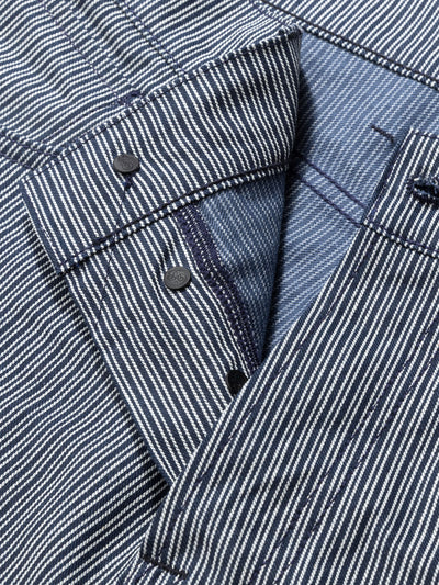 Limited Edition Cool Pete Short in a Indigo yarn dyed Japanese striped lightweight fabric