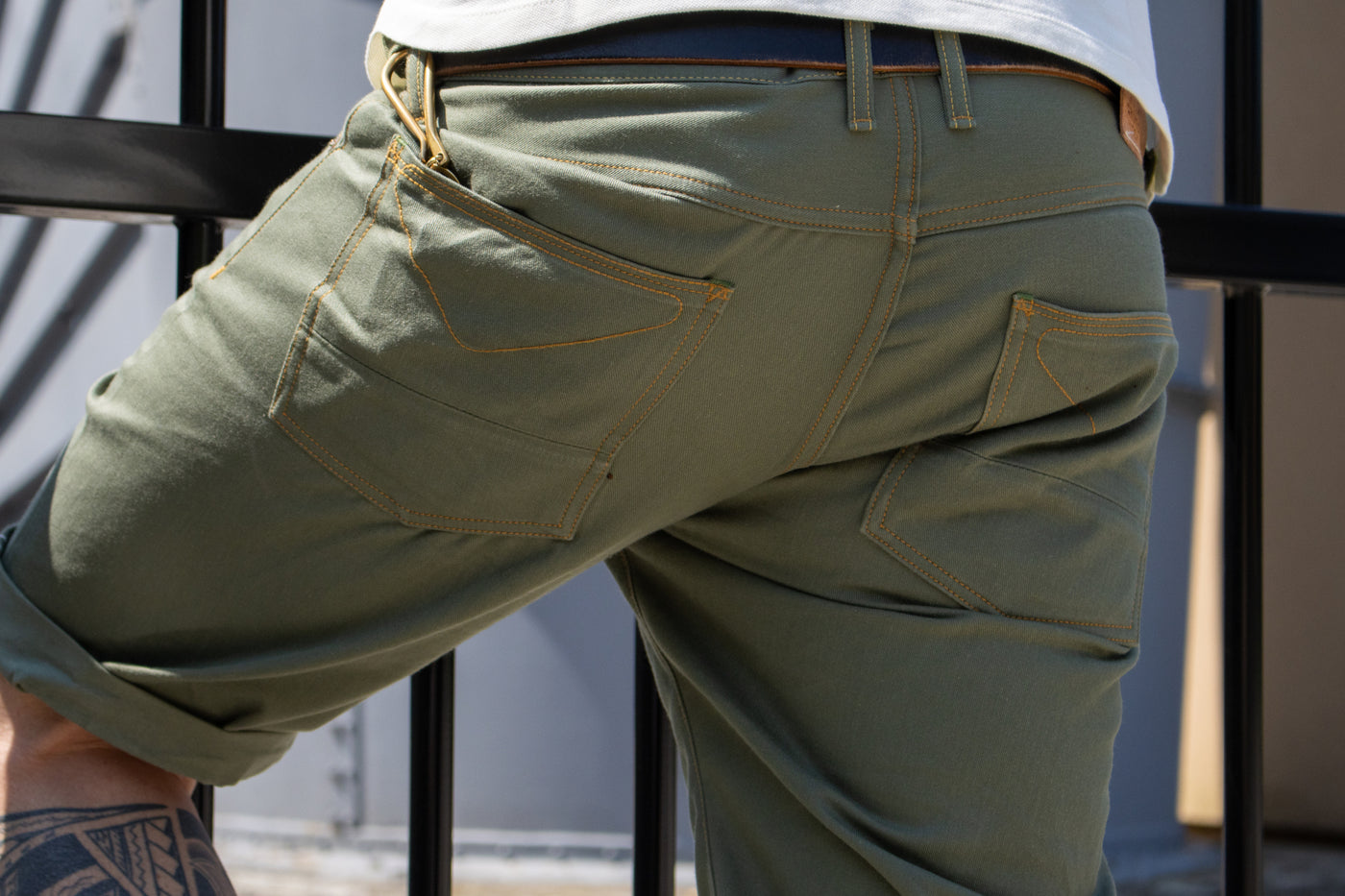 Limited Edition Short in a green lightweight Japanese selvedge