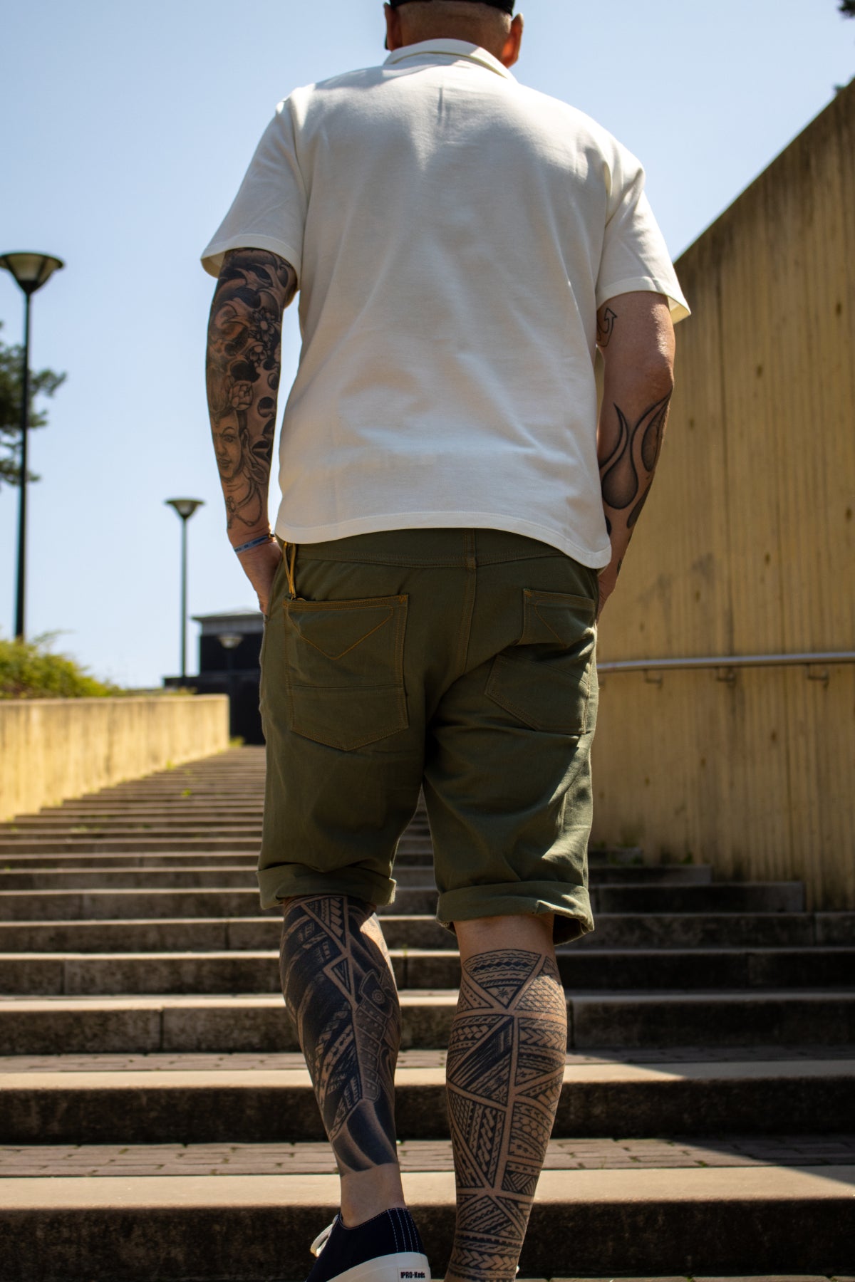 Limited Edition Short in a green lightweight Japanese selvedge