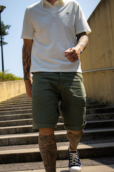 Limited Edition Short in a green lightweight Japanese selvedge